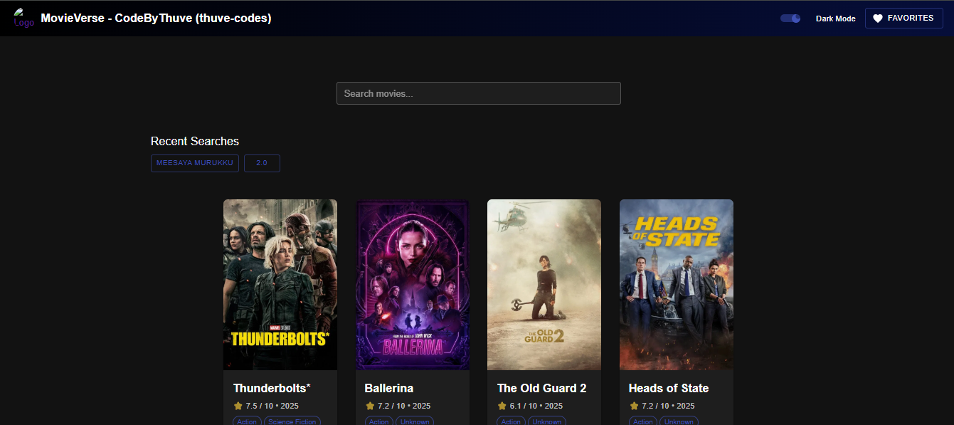 MovieVerse – Movie Platform